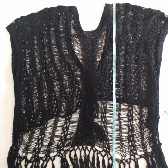 Umgee Kimono Size M / L Duster Topper Coverup Open Front Cardigan Crochet Knit - Picture 14 of 16